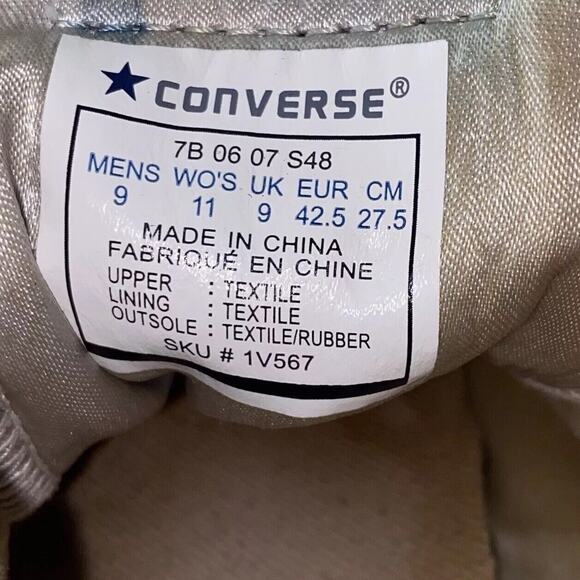 Converse Knit 1V567 All Star Low Top Gray Sneaker Shoes Unisex Size M 9 / W 11 - Picture 11 of 11